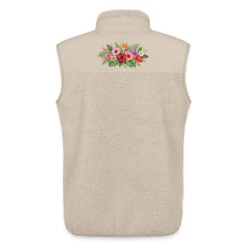 Tropical Blossoms Pattern - Unisex Sherpa Gilet by Stanley/Stella - beige - Back - AI Model Male 178 light (178cm)