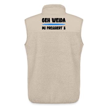 Geh Weida Mi Pressierts Bayern Spruch - Unisex Sherpaweste von Stanley/Stella - Beige - Hinten - AI Model Male 178 light (178cm)