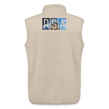 Flughafen Pisa PSA - Unisex Sherpaweste von Stanley/Stella - Beige - Hinten - AI Model Male 178 light (178cm)