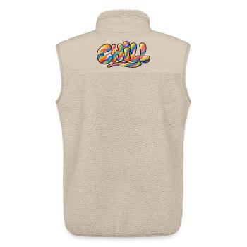 Chill Regenbogen Schriftzug - Unisex Sherpaweste von Stanley/Stella - Beige - Hinten - AI Model Male 178 light (178cm)