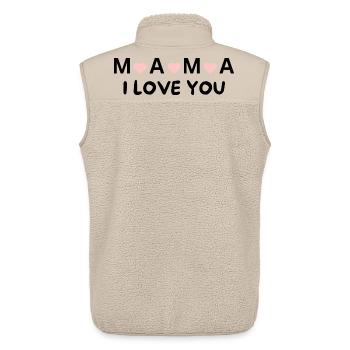 Mama, I Love You – Herz-Design für die beste Mama - Unisex Sherpaweste von Stanley/Stella - Beige - Hinten - AI Model Male 178 light (178cm)