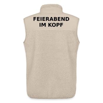 L’heure de fermeture dans la tête – un dicton ironique - Veste sans manches sherpa unisexe Stanley/Stella - beige - Dos - AI Model Male 178 light (178cm)
