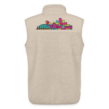 East Kilbride City Skyline Moderne Linienkunst - Unisex Sherpaweste von Stanley/Stella - Beige - Hinten - AI Model Male 178 light (178cm)