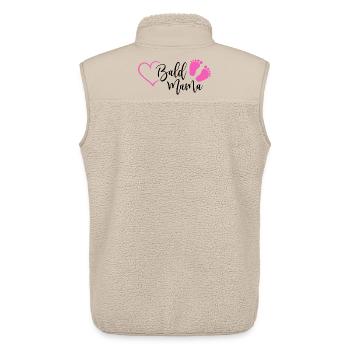 Bientôt Maman Bébé Grossesse Naissance Coeur Fille - Veste sans manches sherpa unisexe Stanley/Stella - beige - Dos - AI Model Male 178 light (178cm)