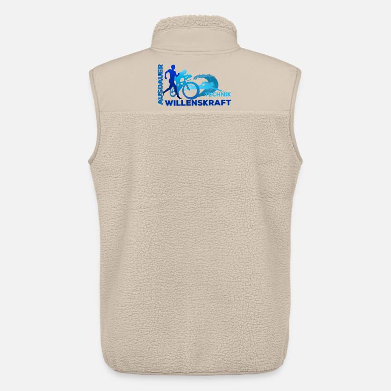 Triathlon - Ausdauer - Technik - Willenskraft - Unisex Sherpaweste von Stanley/Stella - Beige