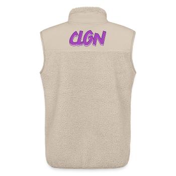 CLGN | Kurzform Köln - Unisex Sherpaweste von Stanley/Stella - Beige - Hinten - AI Model Male 178 light (178cm)