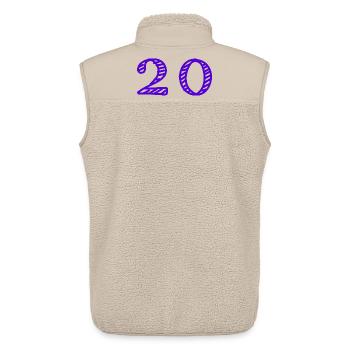 20. 20 JAHRE. 20-JÄHRIGES JUBILÄUM. 20-JÄHRIGES JUBILÄUM. - Unisex Sherpaweste von Stanley/Stella - Beige - Hinten - AI Model Male 178 light (178cm)