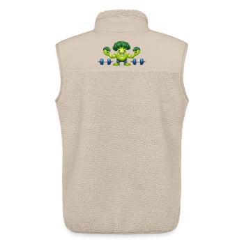 Broccoli Weightlifters - Unisex Sherpa Gilet by Stanley/Stella - beige - Back - AI Model Male 178 light (178cm)