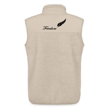 Schwarze Feder und Freiheit - Unisex Sherpaweste von Stanley/Stella - Beige - Hinten - AI Model Male 178 light (178cm)