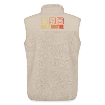 Busfahrer Tagesablauf - Unisex Sherpaweste von Stanley/Stella - Beige - Hinten - AI Model Male 178 light (178cm)