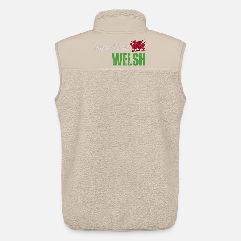 Stolzer Waliser, ich liebe Wales - Unisex Sherpaweste von Stanley/Stella - Beige