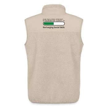 Soziale Fähigkeiten aufladen – für einen weißen Hintergrund - Unisex Sherpaweste von Stanley/Stella - Beige - Hinten - AI Model Male 178 light (178cm)