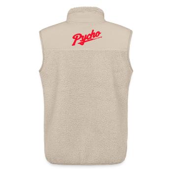 Psycho Retro Script Logo - Unisex Sherpaweste von Stanley/Stella - Beige - Hinten - AI Model Male 178 light (178cm)