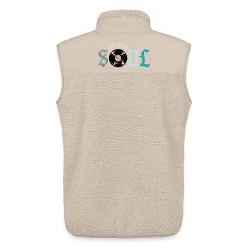 Northern Soul Music Vinyl - Unisex Sherpaweste von Stanley/Stella - Beige - Hinten - AI Model Male 178 light (178cm)