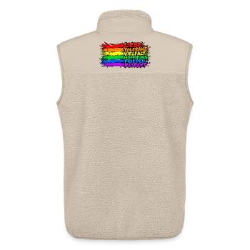 Regenbogenfrieden Liebe Vielfalt - Unisex Sherpaweste von Stanley/Stella - Beige - Hinten - AI Model Male 178 light (178cm)