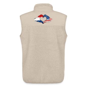 Holland USA heart shape with hands used - Unisex Sherpa Gilet by Stanley/Stella - beige - Back - AI Model Male 178 light (178cm)