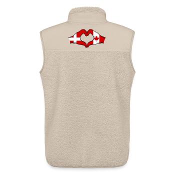 Denmark Canada Heart Shape with Hands - Unisex Sherpa Gilet by Stanley/Stella - beige - Back - AI Model Male 178 light (178cm)