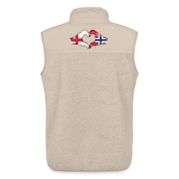 England Norway flag hands heart shape used - Unisex Sherpa Gilet by Stanley/Stella - beige - Back - AI Model Male 178 light (178cm)