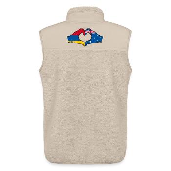 Armenien Australien Flagge Hände Herzform - Unisex Sherpaweste von Stanley/Stella - Beige - Hinten - AI Model Male 178 light (178cm)