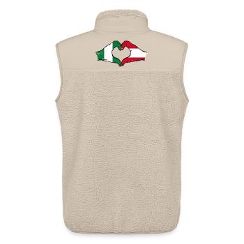 Nigeria Austria Flag Hands Heart Shape Used - Unisex Sherpa Gilet by Stanley/Stella - beige - Back - AI Model Male 178 light (178cm)