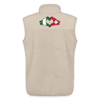 Nigeria Switzerland Flag Hands Heart Shape Used - Unisex Sherpa Gilet by Stanley/Stella - beige - Back - AI Model Male 178 light (178cm)
