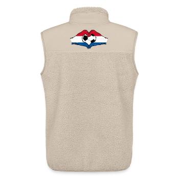 Holland football flag hands heart shape used - Unisex Sherpa Gilet by Stanley/Stella - beige - Back - AI Model Male 178 light (178cm)
