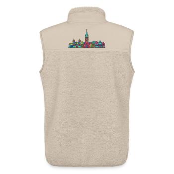 Nijmegen City Skyline Waal Bridge Line Art - Unisex Sherpaweste von Stanley/Stella - Beige - Hinten - AI Model Male 178 light (178cm)
