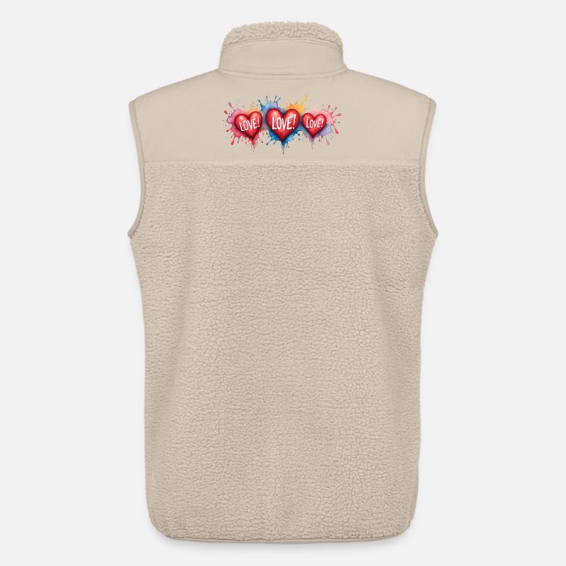 Liebestext Herzenform-Gemälde Druck - Unisex Sherpaweste von Stanley/Stella - Beige