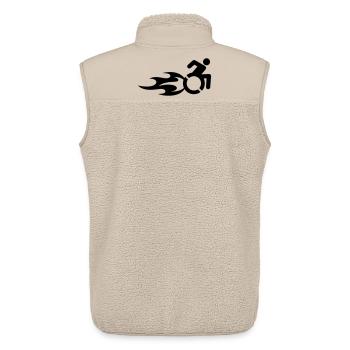 Wheelchair user with flames # - Unisex Sherpa Gilet by Stanley/Stella - beige - Back - AI Model Male 178 light (178cm)