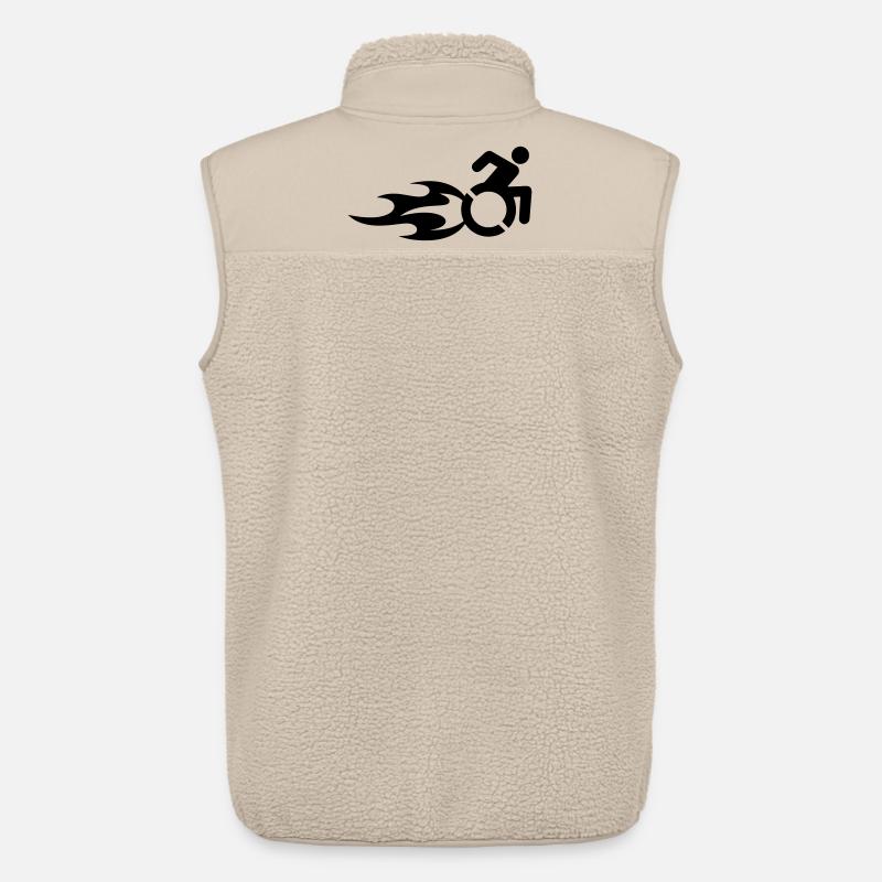 Rollstuhlfahrer mit Flammen # - Unisex Sherpaweste von Stanley/Stella - Beige