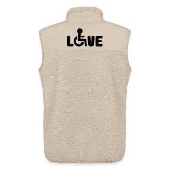 Wheelchair Love # - Unisex Sherpa Gilet by Stanley/Stella - beige - Back - AI Model Male 178 light (178cm)