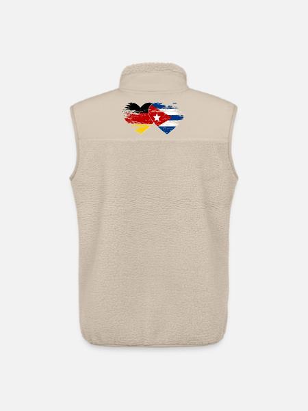 Germany Cuba flag used heart - Unisex Sherpa Gilet by Stanley/Stella - beige