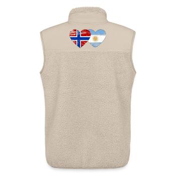 Norway Argentina Flag Used - Unisex Sherpa Gilet by Stanley/Stella - beige - Back - AI Model Male 178 light (178cm)