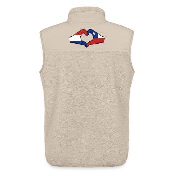 Holland Chile Flagge Hände Herzform - Unisex Sherpaweste von Stanley/Stella - Beige - Hinten - AI Model Male 178 light (178cm)