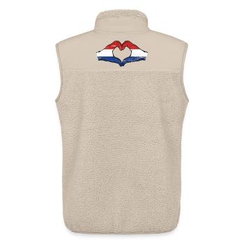 Holland flag hands heart shape used - Unisex Sherpa Gilet by Stanley/Stella - beige - Back - AI Model Male 178 light (178cm)