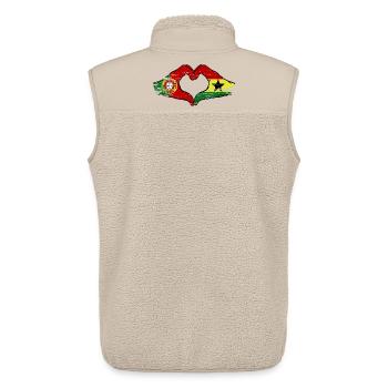 Portugal Ghana Flag Heart - Unisex Sherpa Gilet by Stanley/Stella - beige - Back - AI Model Male 178 light (178cm)