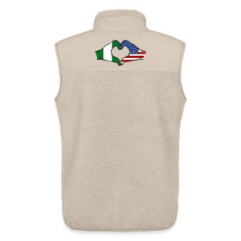 Nigeria USA Flagge Hände Herzform - Unisex Sherpaweste von Stanley/Stella - Beige - Hinten - AI Model Male 178 light (178cm)