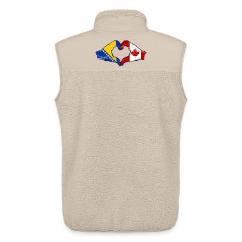 Bosnia Canada flag hands heart shape used - Unisex Sherpa Gilet by Stanley/Stella - beige - Back - AI Model Male 178 light (178cm)