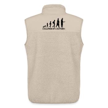 Entwicklung eines Metzgers - Unisex Sherpaweste von Stanley/Stella - Beige - Hinten - AI Model Male 178 light (178cm)