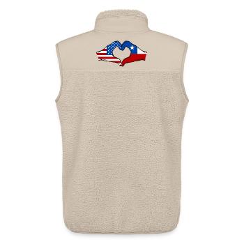 USA Chile Flagge Haende Herzform - Unisex Sherpaweste von Stanley/Stella - Beige - Hinten - AI Model Male 178 light (178cm)