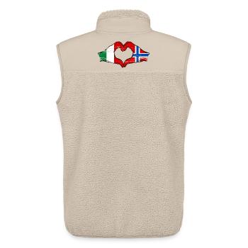 Drapeau de l'Italie et de la Norvège en forme de cœur - Veste sans manches sherpa unisexe Stanley/Stella - beige - Dos - AI Model Male 178 light (178cm)
