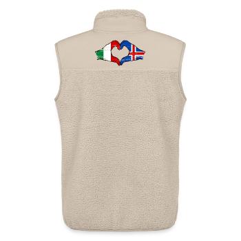 Italien Island Flagge Hände Herzform used - Unisex Sherpaweste von Stanley/Stella - Beige - Hinten - AI Model Male 178 light (178cm)
