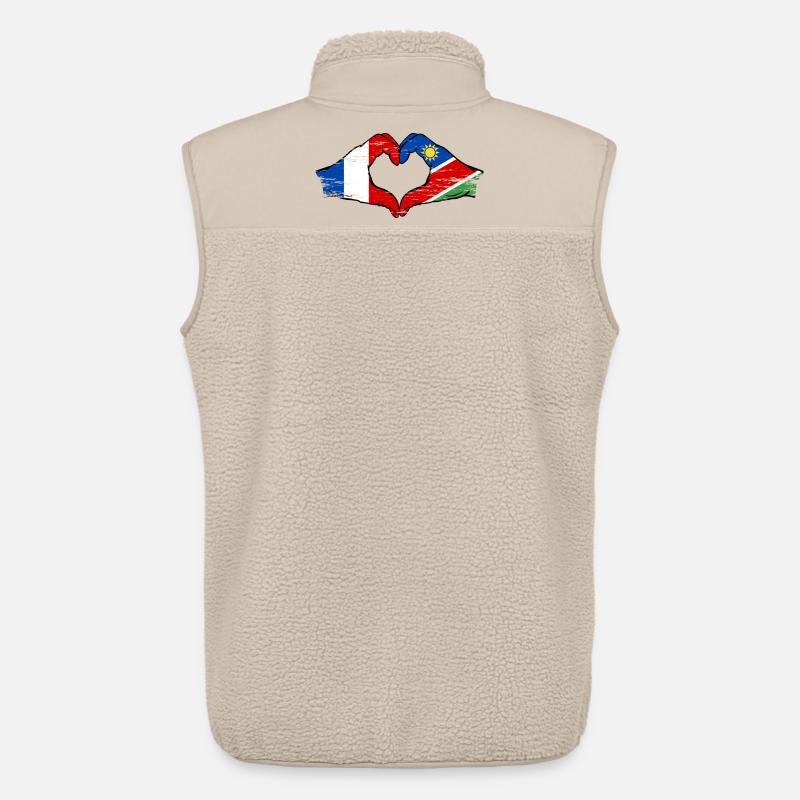 Frankreich Namibia Flagge Herz used - Unisex Sherpaweste von Stanley/Stella - Beige