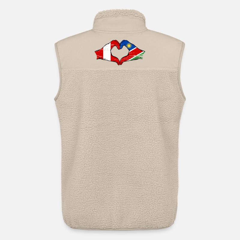 Peru Namibia Flagge Herz used - Unisex Sherpaweste von Stanley/Stella - Beige