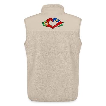 Portugal Namibia Flag Heart used - Unisex Sherpa Gilet by Stanley/Stella - beige - Back - AI Model Male 178 light (178cm)
