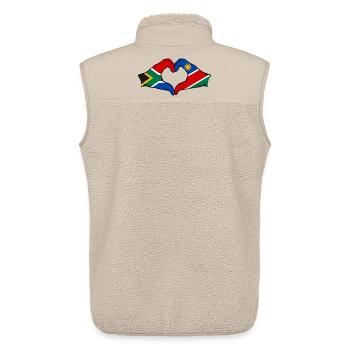 South Africa Namibia Flag Heart - Unisex Sherpa Gilet by Stanley/Stella - beige - Back - AI Model Male 178 light (178cm)