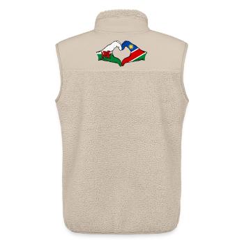 Wales Namibia Flagge Hände Herzform - Unisex Sherpaweste von Stanley/Stella - Beige - Hinten - AI Model Male 178 light (178cm)
