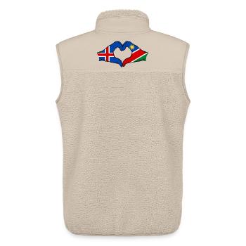 Island_Namibia_Flagge_Hände_Herzform - Veste sans manches sherpa unisexe Stanley/Stella - beige - Dos - AI Model Male 178 light (178cm)