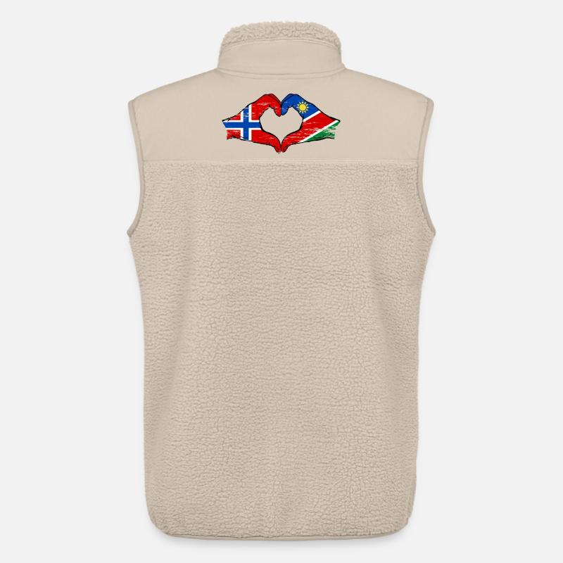 Norwegen Namibia Flagge Herz - Unisex Sherpaweste von Stanley/Stella - Beige