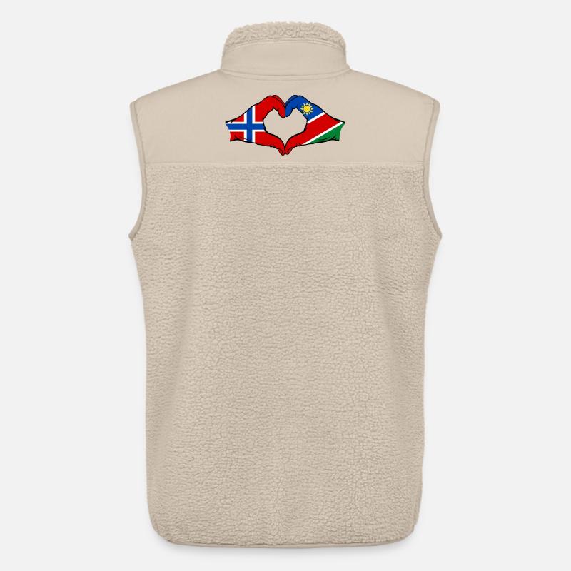 Norwegen_Namibia_Flagge_Hände_Herzform - Unisex Sherpaweste von Stanley/Stella - Beige